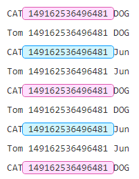 非打印字符夹着的数字，且左侧为CAT
