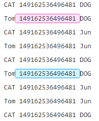 非打印字符夹着的数字，且左侧不为CAT，右侧为DOG