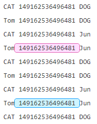 非打印字符夹着的数字,且左侧不为CAT,右侧不为DOG